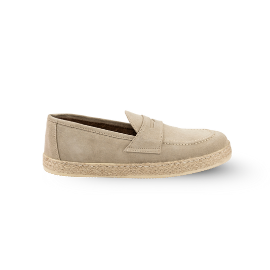 Mocassino Corda in Camoscio Beige